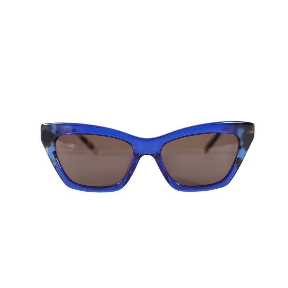 DKNY Narrow Cat Eye Womens Sunglasses–Cobalt Blue/Bone Tortoise–Retro Chic–NWT